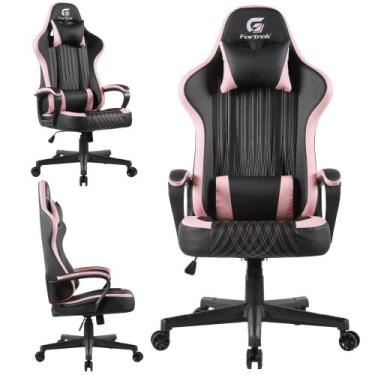 Imagem de Cadeira Gamer Ergonômica Com Almofadas Vickers Fortrek preto Material 
