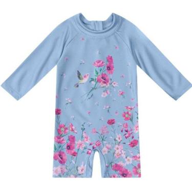 Imagem de Macaquinho infantil proteção malha uv estampado masculino carinhoso re
