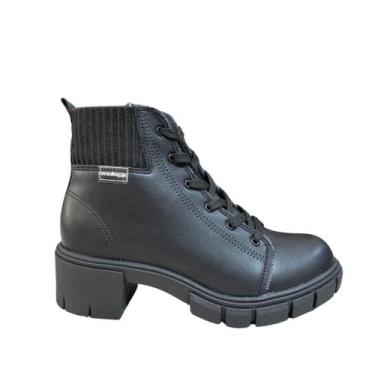Imagem de Coturno Moleca 5338.103 Feminino Curto Plataforma, Preto, 35, Feminino