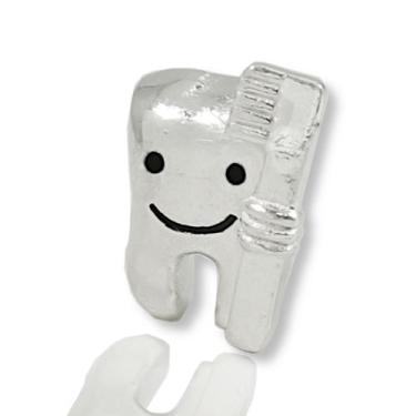 Imagem de Berloque Pingente Odonto Profissão Dentista Dente Prata Pura - Lojas L