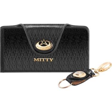 Imagem de Carteira Feminina Mitty Com Chaveiro 100% Couro Legitimo Cor Preto M28