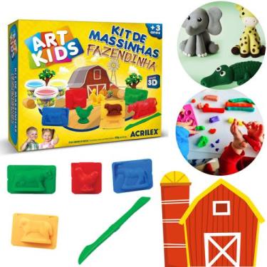 Imagem de Massinha De Modelar Kit Fazendinha Com 8 Moldes De Animais - Acrilex