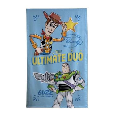 Imagem de Toalha de Banho Infantil Toy Story 115x70cm 100% Algodão Felpuda Azul Claro Döhler