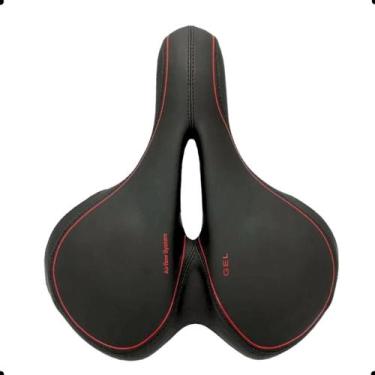 Imagem de Banco Selim Bicicleta Confortável 2 Molas Preto Cinza Grande 29cm comp
