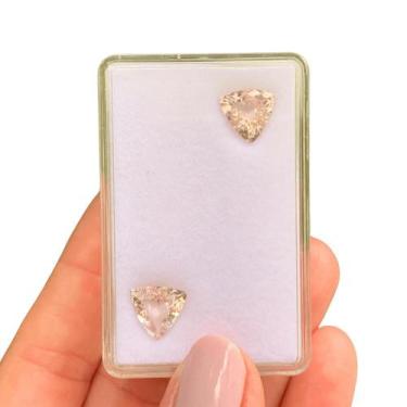 Imagem de Morganita Peachy Trillion Par 4,63ct - ENE2ESE