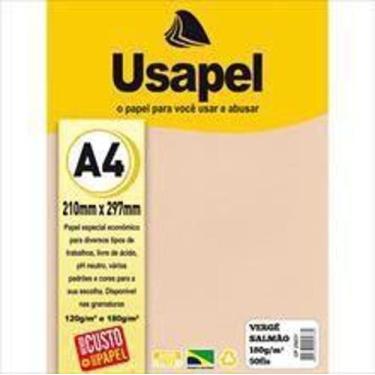 Imagem de Papel A4 Verge Usapel Salmao 180G. - Filiperson