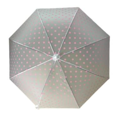 Imagem de Guarda Chuva HL Automático De Bolinha/poá com fundo transparente, Rosa