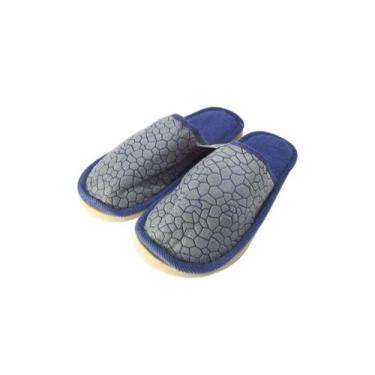 Imagem de Pantufa adulto de poliester lisa - Desterro, Azul 41, 42