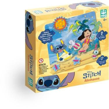 Imagem de Brinquedo Educativo STITCH Alinhavos com 2 Placas e 16 Peças em Madeir