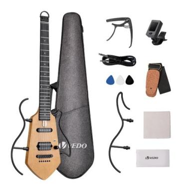 Imagem de Guitarra Elétrica Vedo Compacta Para Viagens Com Capa Inclusa e Acessó