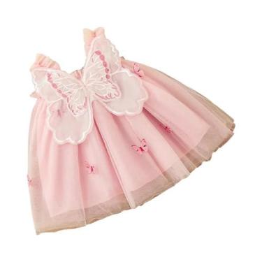Imagem de Vestido De Verão Em Malha Para Bebê Menina, Cor Sólida, Com Laço E Alç