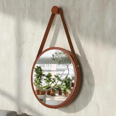 Imagem de Espelho Redondo 40CM Adnet Premium Decorativo em Alumínio Cobre Com Al