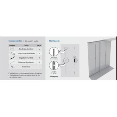 Imagem de Desempenador Semi Embutido para Portas de Madeira/MDF DP-102 Rometal -