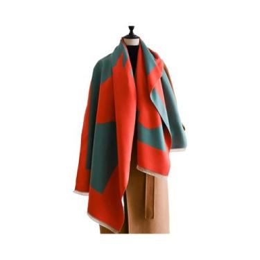 Imagem de Cachecol Feminino Grosso E Quente De Caxemira Pashmina Dupla Face Para