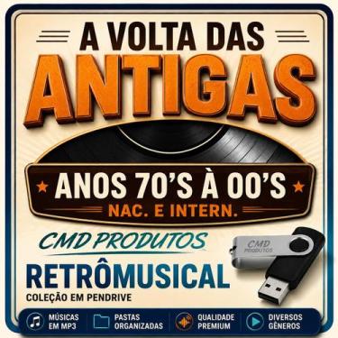 Imagem de Pen drive 8gb com Músicas Retrô Das Antigas 70,80,90 e 2000 mp3 Em Pas
