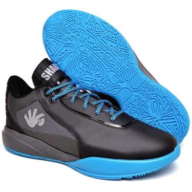 Imagem de Tênis Basquete Six Street Shama Cano Baixo Preto Azul Tamanho:42Gênero