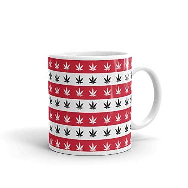 Imagem de Caneca colorida de presente com a bandeira americana de maconha e cannabis