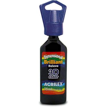 Imagem de Tinta Relevo, Brilhante, Dimensional, 35 ml, Preta, Kit com 6 Unidades, Acrilex