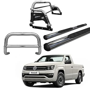 Imagem de Kit Quebra Mato+Estribo OBLONGO+Santo ANT.H3 AMAROK CS CROMO