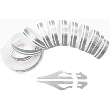 Imagem de ZATOOTO Fita de risca de giz para carros – Adesivos de tiras de pinos cinza de vinil, 96 × 1,19 cm, guarnição de emblemas de fita de pino, à prova d'água, universal, para instrumentos musicais automotivos, porta de casa etc