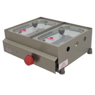 Imagem de Molheira A Gás 2 Cubas Visor Em Vidro Pr-02G Style Progás