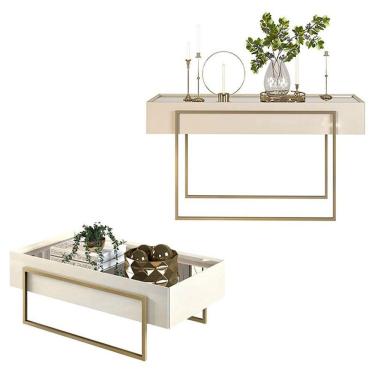 Imagem de Aparador e Mesa de Centro Petri Off White - DJ Móveis