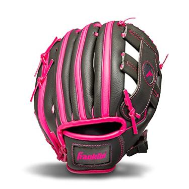 Imagem de Franklin Sports Luvas de beisebol infantis RTP - Conjunto de luvas Tball para crianças - Para mão direita - 24 cm - Rosa