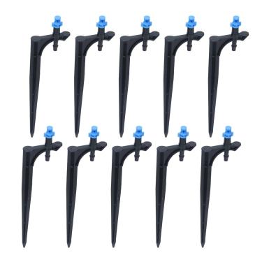 Imagem de Cabeça de irrigação por gotejamento, gotejador de irrigação ABS ajustável para botânica para flores para gramado para jardinagem (90 graus com êmbolo)