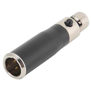 Imagem de ASHATA Adaptador de áudio, 2 peças Mini XLR 3 pinos macho para Mini XLR 4 pinos fêmea liga de zinco conector adaptador de áudio, misturador