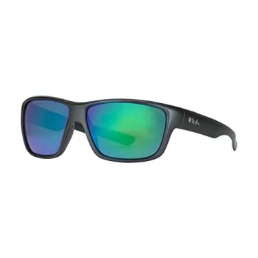Imagem de HUK, Óculos de sol com lentes polarizadas com armação de desempenho, pesca, esportes e atividades ao ar livre, (par) verde espelhado/preto fosco, Medium/Large