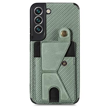 Imagem de Estojo de moldura para Samsung Galaxy S22 S21 S20 FE S10 Plus Note 20 Ultra A73 A53 A72 A52 Capa de suporte de cartão magnético, verde, para Galaxy S20 FE