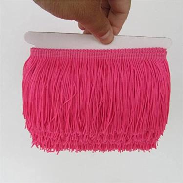 Imagem de jardas/lote 10 cm de largura franja guarnição de renda borla aparamento de franja para DIY vestido latino acessórios de roupas de palco fita de renda, branco