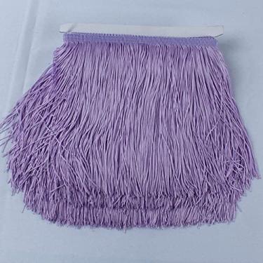 Imagem de 10 jardas/lote Renda Franja Borla Poliéster Lace Trim Fita DIY Cortina Vestido Latino Vestuário de Palco 15 cm/20 cm/30 cm de largura, lavanda, 20 cm de largura
