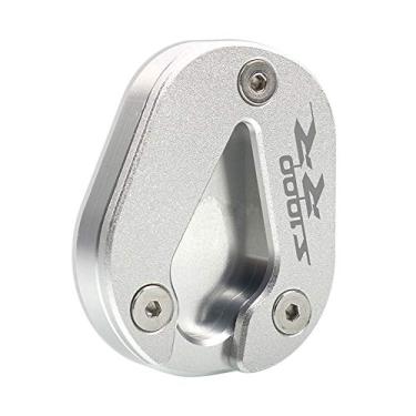 Imagem de Acc-Creativity Suporte de pé de motocicleta com ampliador lateral para suporte de extensão compatível com BMW S1000RR 2019-2021 (prata)