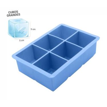 Imagem de Forma De Gelo Em Silicone 6 Cubos Grandes Whisky - Sm