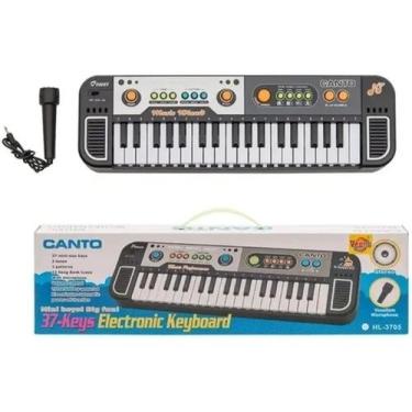 TECLADO MUSICAL MULTI PIANO KARAOKE INFANTIL MICROFONE 37 TECLAS MEU RITMO