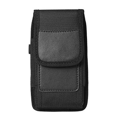 Imagem de MOOKEENONE Coldre de celular de 16,5 cm com clipe de cinto, bolsa de nylon para smartphone