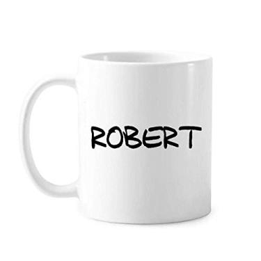 Imagem de Caneca especial escrita à mão nome em inglês ROBERT cerâmica xícara de porcelana café louça