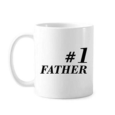 Imagem de NO.1 Caneca de cerâmica com citação do festival do pai e pai xícara de porcelana de café