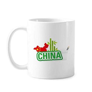 Imagem de China Mapa bambu verde China Town caneca cerâmica café porcelana xícara louça