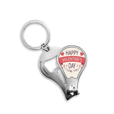 Imagem de Chaveiro abridor de cortador de unhas Love You Happy Dia dos Namorados