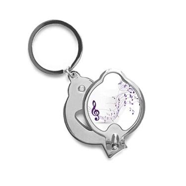 Imagem de Cortador de unhas Flappg Purple Music Notes Branco Tesoura Cortador de Aço Inoxidável