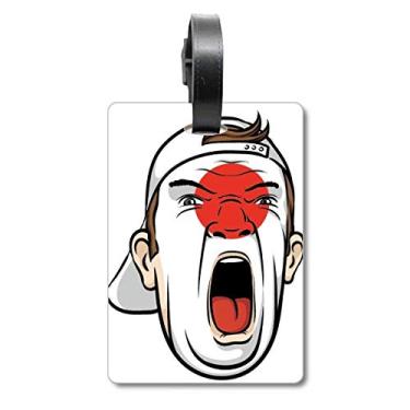 Imagem de Bandeira do Japão, Maquiagem Facial, Boné Grito, Mala, Etiqueta, Cartão de Bagagem, Etiqueta Pendurada, Multicolorido.