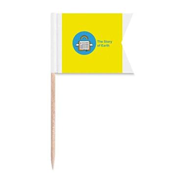 Imagem de Earth Environmental Protect Green Toothpick Flags Marcação de rotulagem para bolo de festa comida prato de queijo