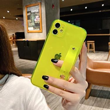 Imagem de Capa de telefone transparente de cor fluorescente para iphone 12 11 Pro Max Mini X XR XS Max 6 6S 7 8 Plus SE 2020 Capa macia, verde, para iPhone12 Pro Max