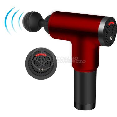 Imagem de Massageador Elétrico Relaxamento Muscular Facial Físico Fitness 6 Níveis - Fascial Gun LE-320 Vermelho