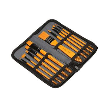 Imagem de LUGU 10 pcs Pincéis Conjunto Kit A sta Pincel Múltiplas Médias Pincéis com Saco de T nsporte de Nylon elo pa A sta Acrílico Aquarelle Aquarela Guache Pintu A Ó pa G ndes Arte de Desenho
