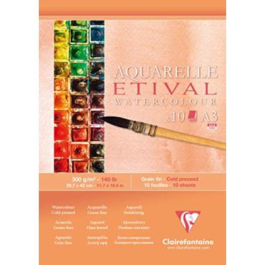 Imagem de CLAIREFONTAINE Papel Para Aquarela Clairefonaine Etival 300g/m² A3, 96306C, Branco
