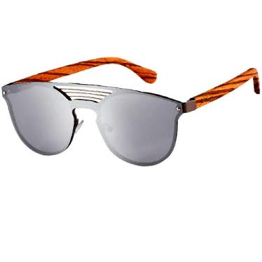 Imagem de Óculos de Sol Design de Madeira Estilo Vintage HU WOOD Proteção Uv400 GR8030 (C2)