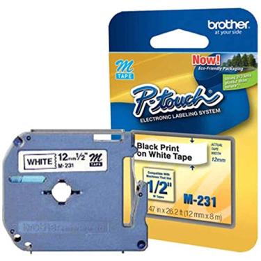 Imagem de Brother International Corporation M231: 1/2 preto sobre branco para uso com Pt-65 70 80 85 90 100 110